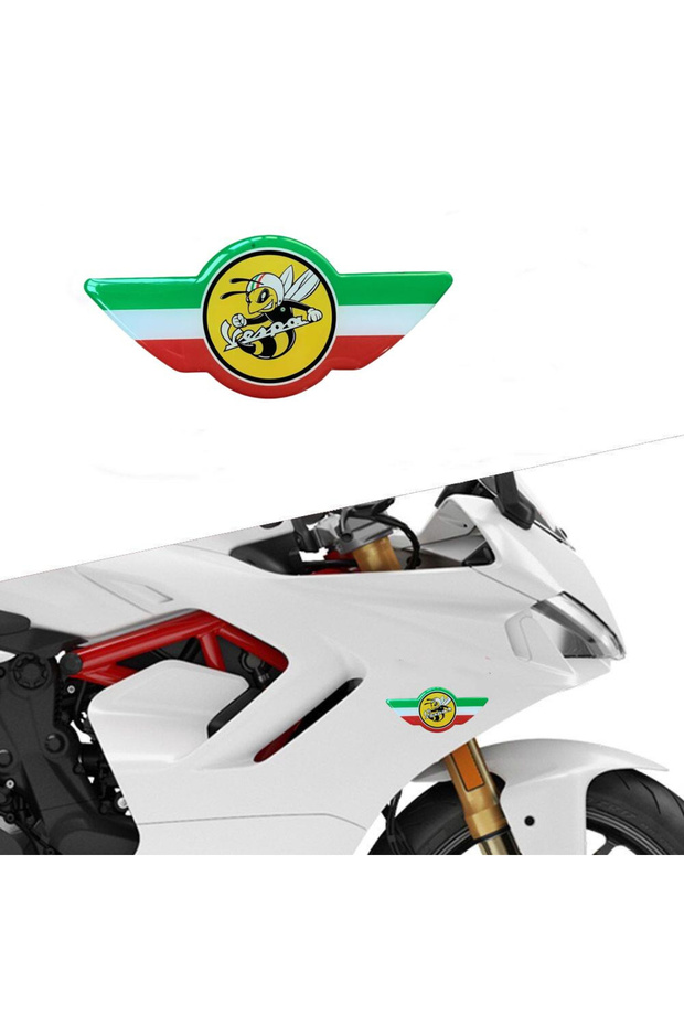 1 PC 3D Resin Motorcycle Car Front Fairing Decals Italy Yellow Bee Sticker Case Motorcycle Body Stic