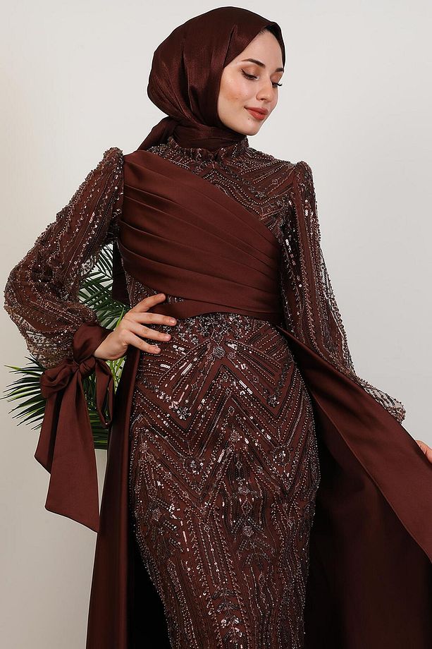 Eflin İşleme Abiye Acı Kahve - 5