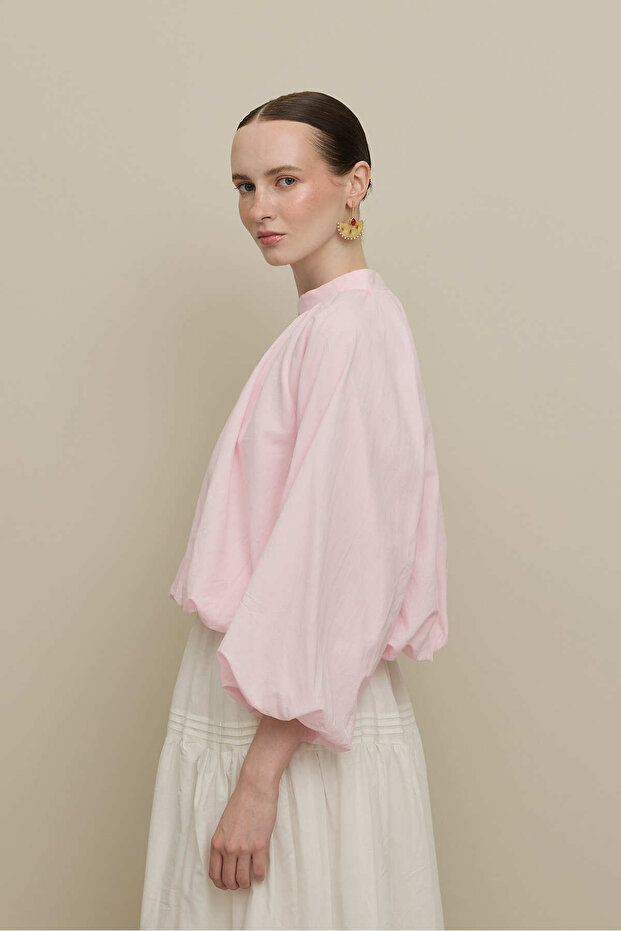 Britli Balon Gömlek Pembe - 6