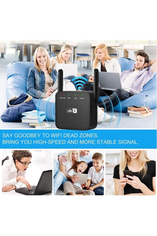 Amplificator Semnal Retea Wireless, LittleDomi, WiFi repeater 300Mbps, 802.11n.b.g., Retea 2.4 GHz - 7