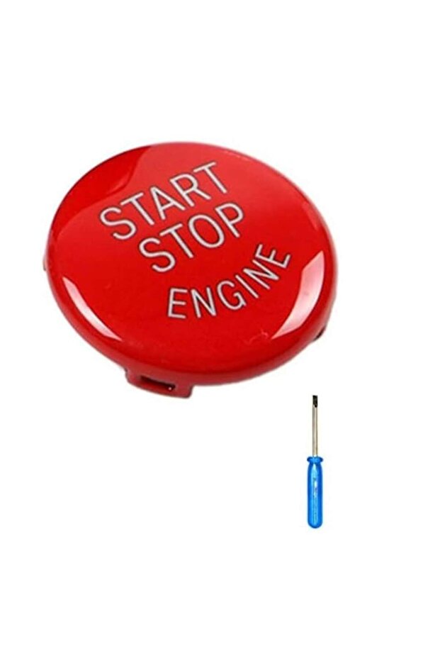 Set of red start-stop button cover and screwdriver for BMW E60, E61, E70, E71, E72, E83, E84, E87, E8 - 2