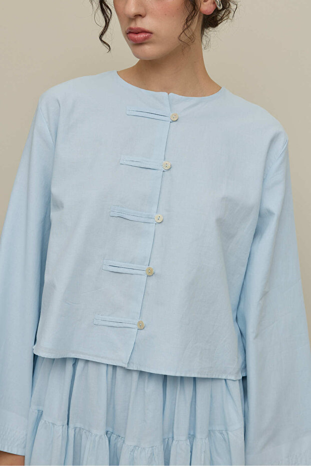 Geniş Britli Gömlek Açık mavi - 2