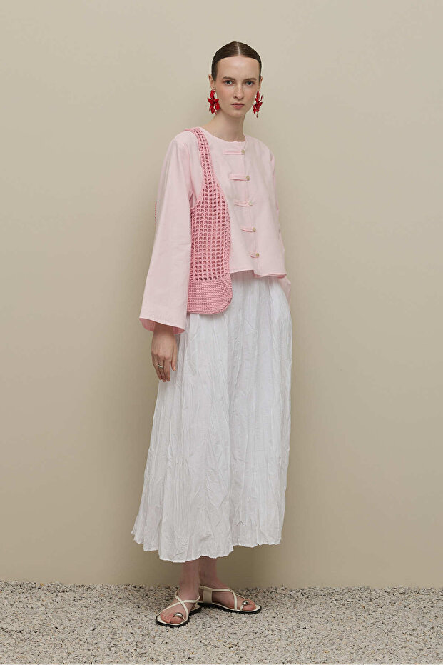 Geniş Britli Gömlek Pembe - 5