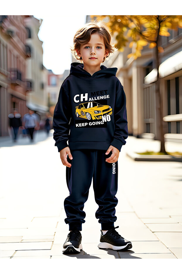 Challange Premium for Men 3St Yarn Compact Sweatshirt & Sweatpants Set - 2 Piece Sportswear Set