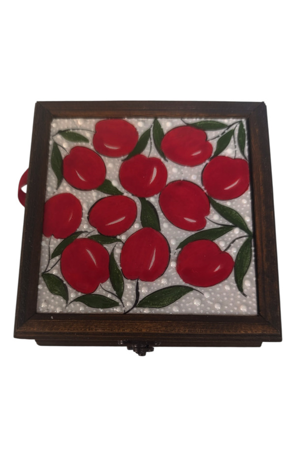 Handmade Tiled Jewelry Gem Treat Box Wooden