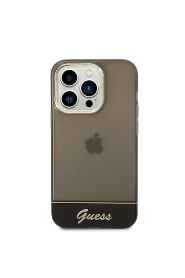 Camera Outline Translucent Protective Case for iPhone 14, Black - 1