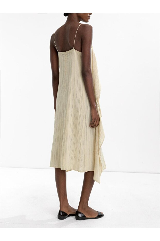 Çizgili Askılı Elbise - 3