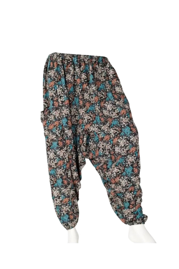 Çiçekli Beli Lastikli Yöresel Şalvar - 1