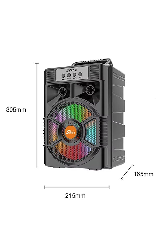 مكبر صوت SING-E ZQS 8151 محمول بتقنية البلوتوث مع ميكروفون - 3