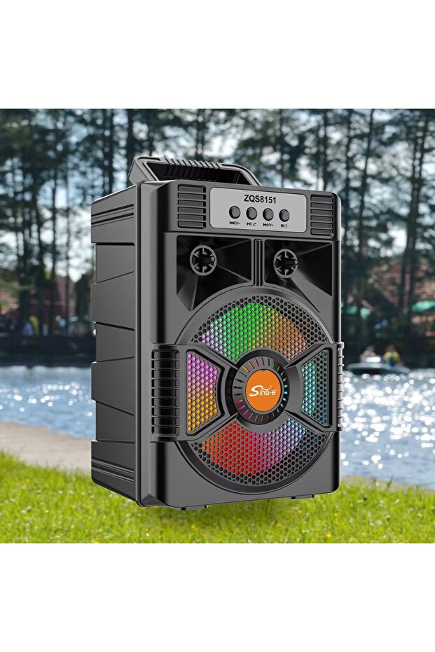 مكبر صوت SING-E ZQS 8151 محمول بتقنية البلوتوث مع ميكروفون - 4