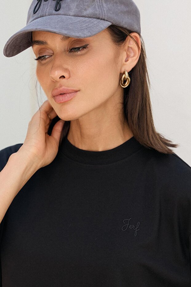 Aura Oversize T-Shirt Siyah - 2