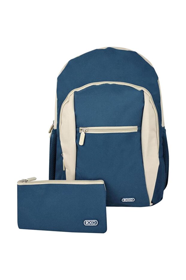 Basic 2 Tone Mix Backpack with Accessory - 1