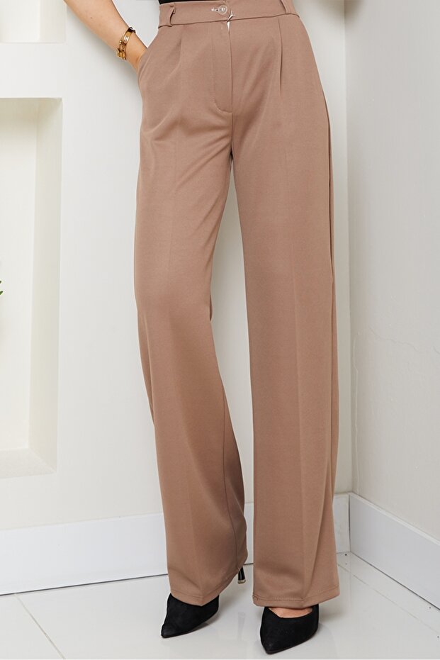 Mihre Striped Palazzo Trousers 1581 - Mink