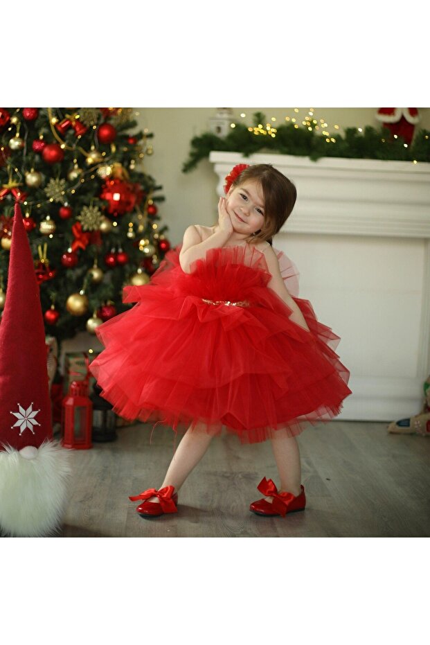 Pellin Tulle Red Short Dress