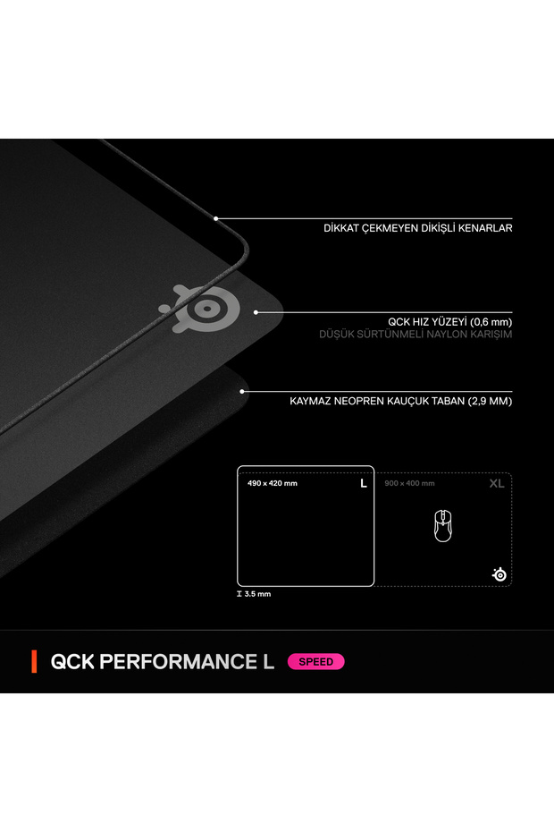 QcK Large Performance Speed Gaming Mouse Pad - 8