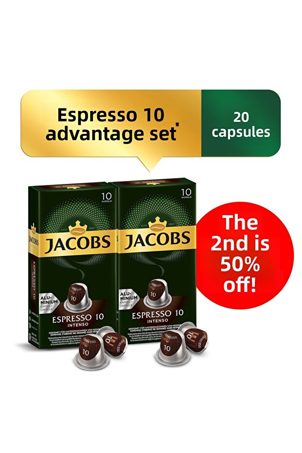 كبسولات إسبريسو 10 إنتنس × 2 قطعة 2.%50