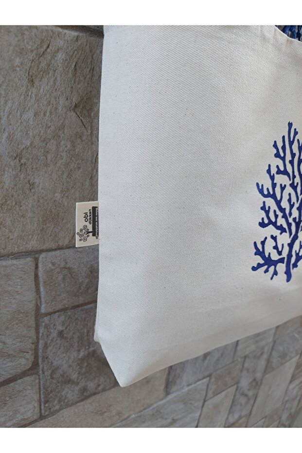 Blue Coral Printed Long Mesh Bag - 3