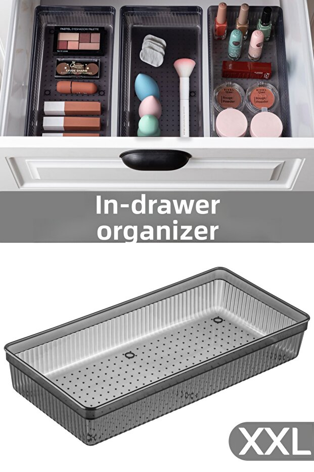 Modular Drawer Organizer - Bathroom Makeup Jewelry Organizer Office Organizer 30.5 X 15 cm Anthracite