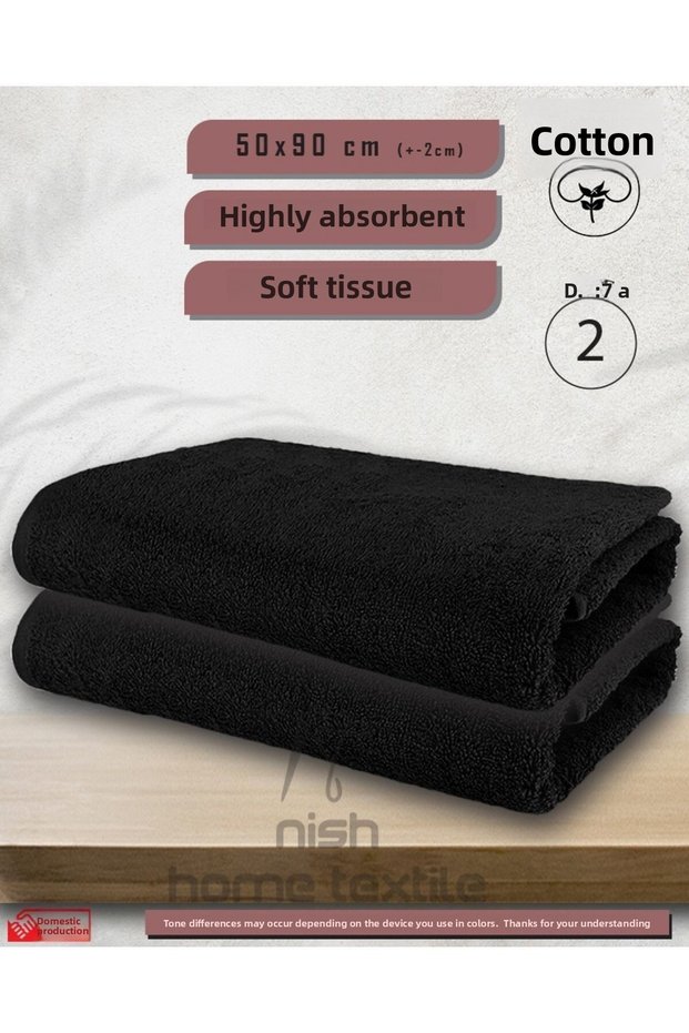 2 Pcs Cotton, Hairdresser Towel, Sports Towel, Barber Towel, Gym, Fitness Towel 50 X 90 Meli̇s Towel