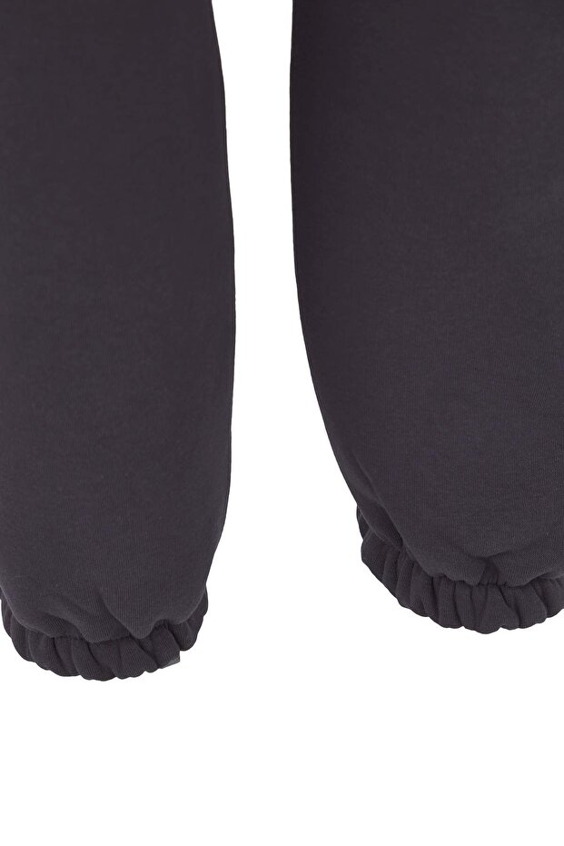 Antrasit Kalın İçi Polarlı Fermuarlı Dik Yaka Jogger Örme Eşofman Takımı TBBAW26TS00003 - 6