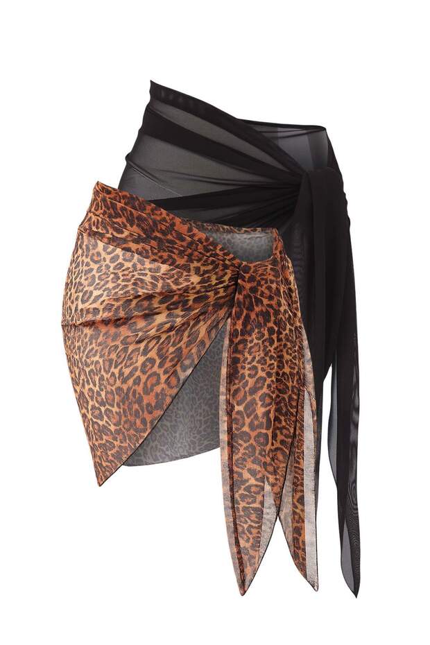 Černo-vícebarevná tištěná midi krajka 97% Polyester, 3% Lycra Pareo - 8