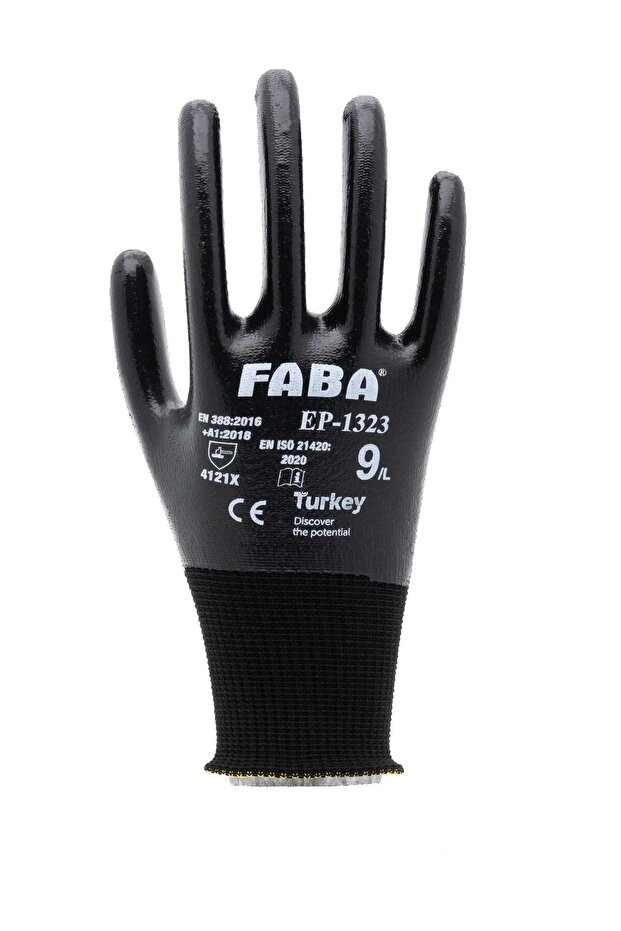 EP-1323 Siyah Nitril Polyester Eldiven-XL - 2