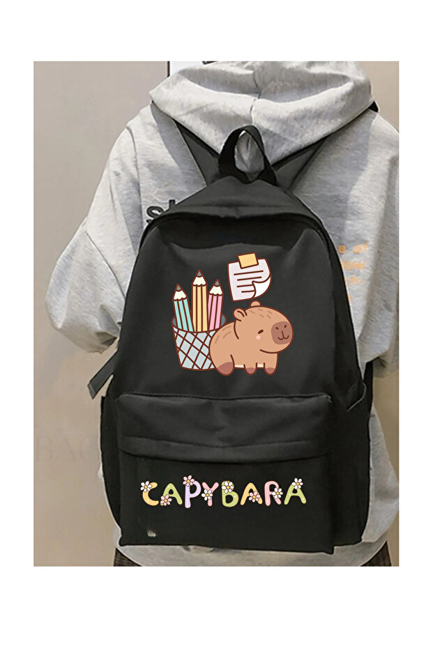 Capybara Baskılı Okul, Dershane, Kurs Sırt Çantası - 1