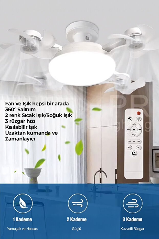 Işıklı Drone Tavan Vantilatörü - 3