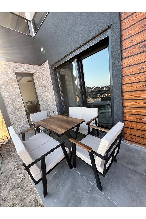 2 2 1 1 Yemek Masası Krem Bahçe Takımı Balkon Takımı Bahçe Seti Oturma Grubu - 6