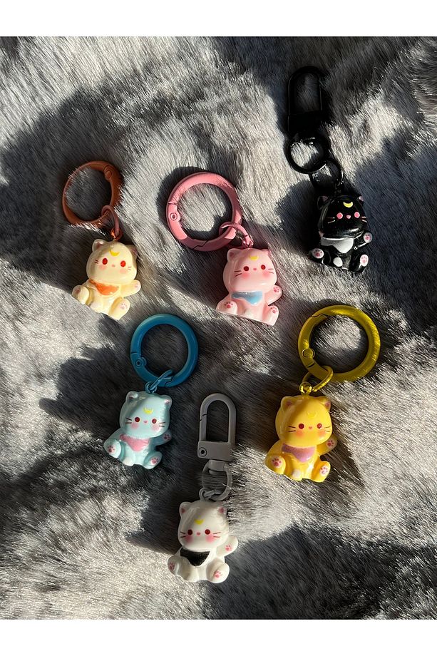 Mini Kedicik Anahtarlık Kedi Aksesuar (rastgele 1 adet) - 3