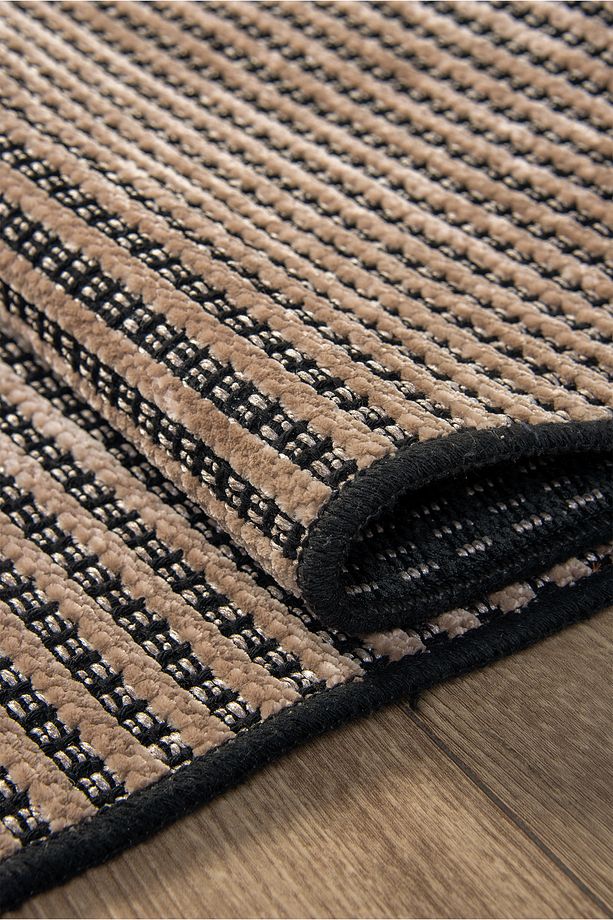 Bej Şönil %100 Pamuk Yumuşak Kaymaz Taban Yıkanabilir Kilim Yolluk Salon Oturma Çocuk Odası Dokuma - 1