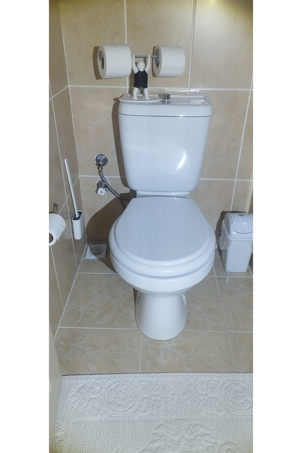 Halterci Figürlü Tuvalet Kağıdı Tutucu || Tuvalet Kağıdı Askısı || Dekoratif Banyo/Tuvalet Aksesuarı - 4
