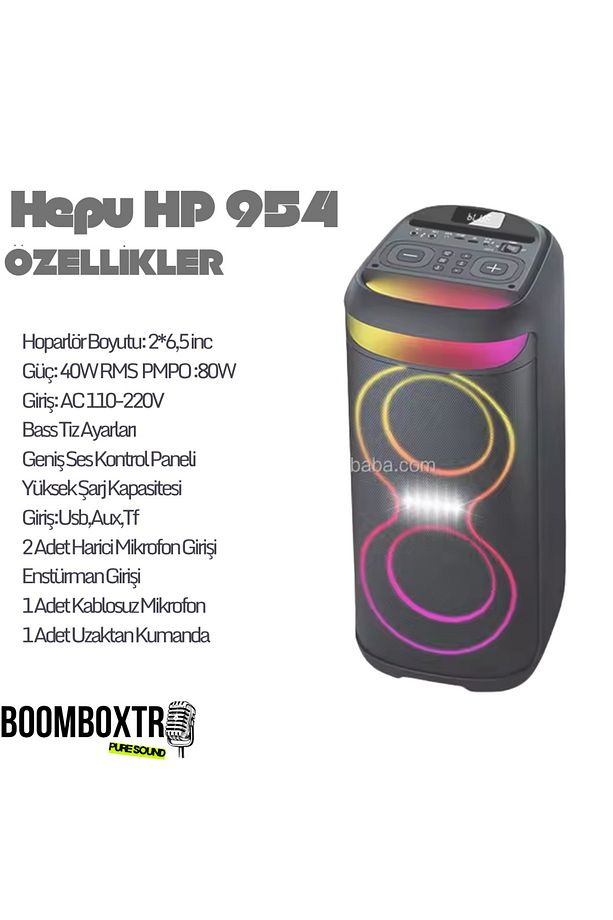 HP 964 Taşınabilir Şarjlı 6.5 inc *2 Rms 40 W Bluetooth Parti Hoparlörü - 3