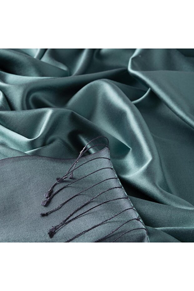 شال حرير بلون واحد على الوجهين 00927-منثول - 2