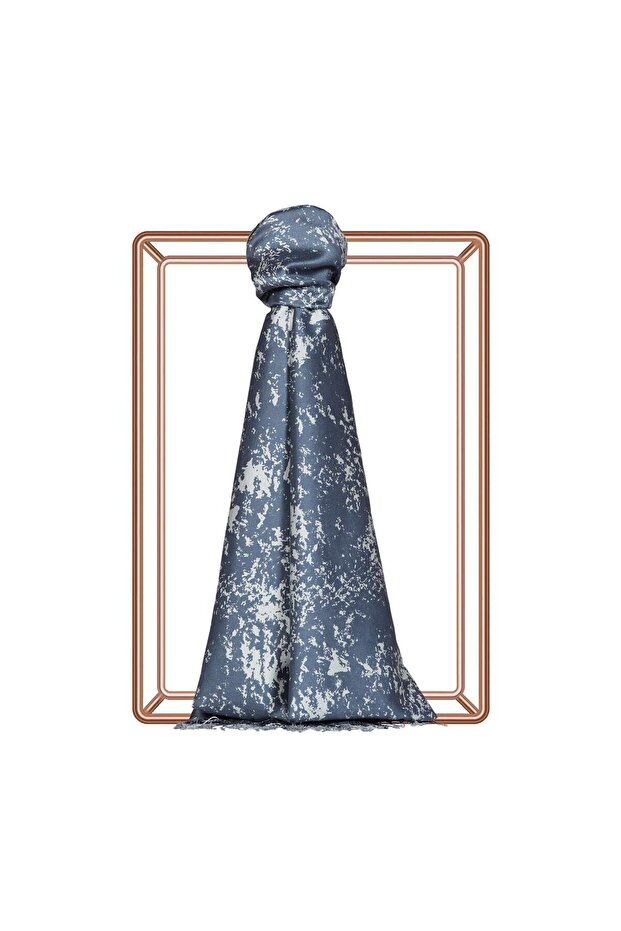 Marble Patterned Silk Shawl 05246-Smoked
