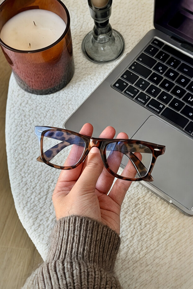 نظارات Bappi̇r Wayfarer Leopard منقوشة بالضوء الأزرق الواقية متوافقة مع البصريات - 1