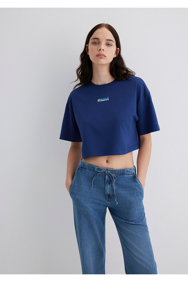 Logo Printed Navy Blue T-Shirt Standard 1613561-70722