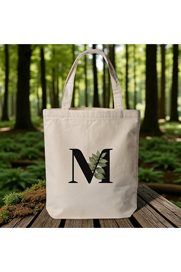 M - Turkish Letter - Special Design Cloth Bag, Shoulder and Hand Bag, 35x40cm