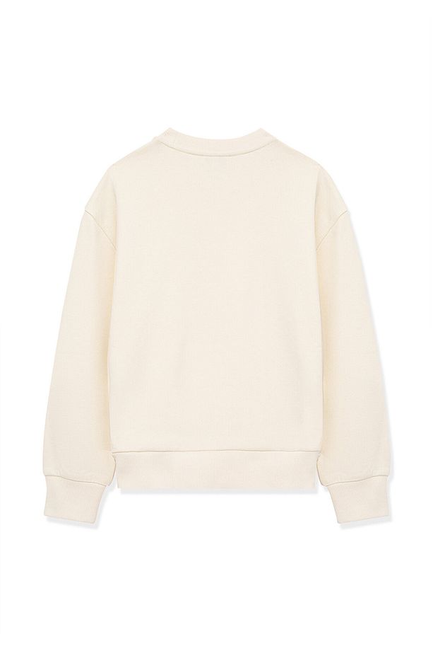 Organik Pamuklu Bej Basic Sweatshirt 7S10043-70055 - 3