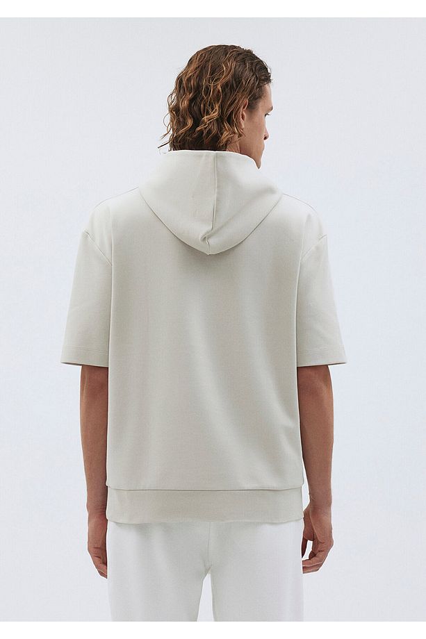 Ekru Kısa Kollu Sweatshirt 0S10119-70144 - 3
