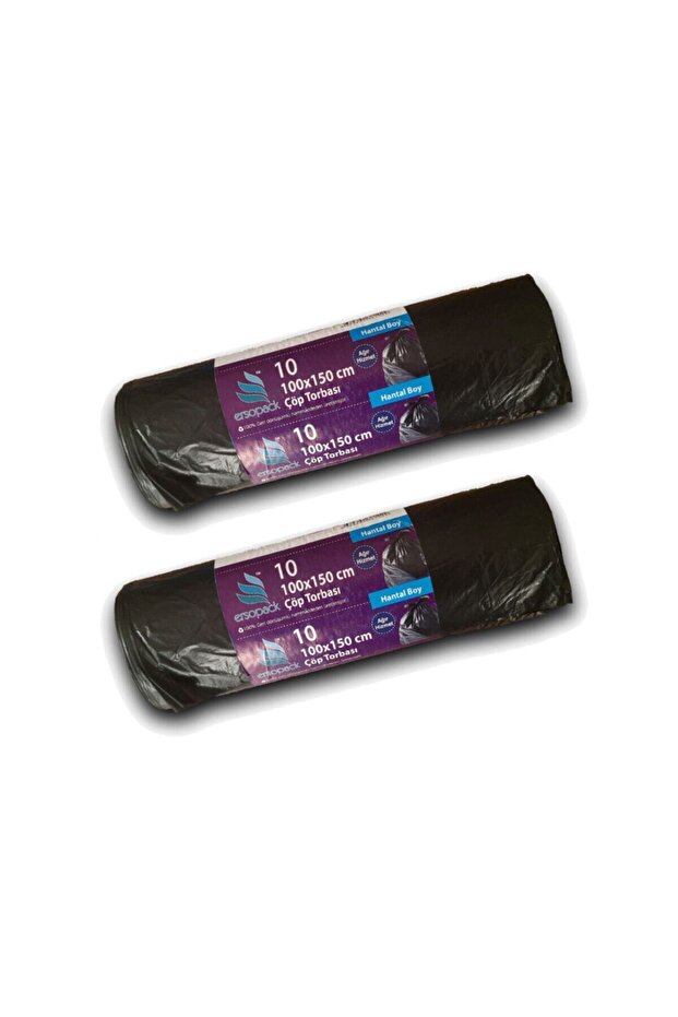 Industrial 100x150 cm Black Garbage Bag 2 Rolls of 10