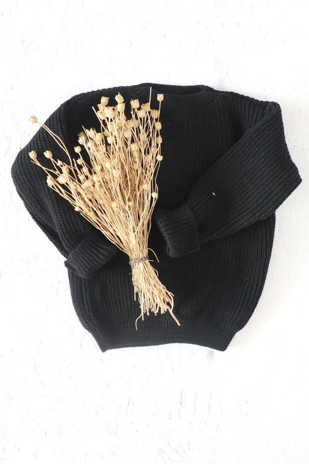 Unisex Bisiklet Yaka Örme Triko Kazak - 1