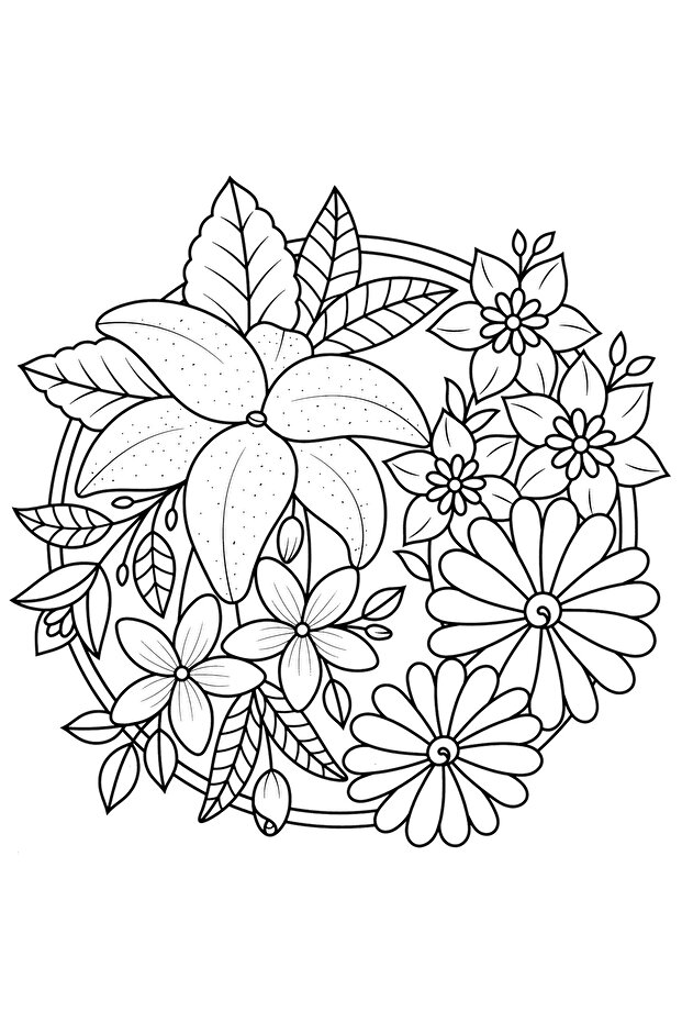 Çiçeklerle Mandala - 7