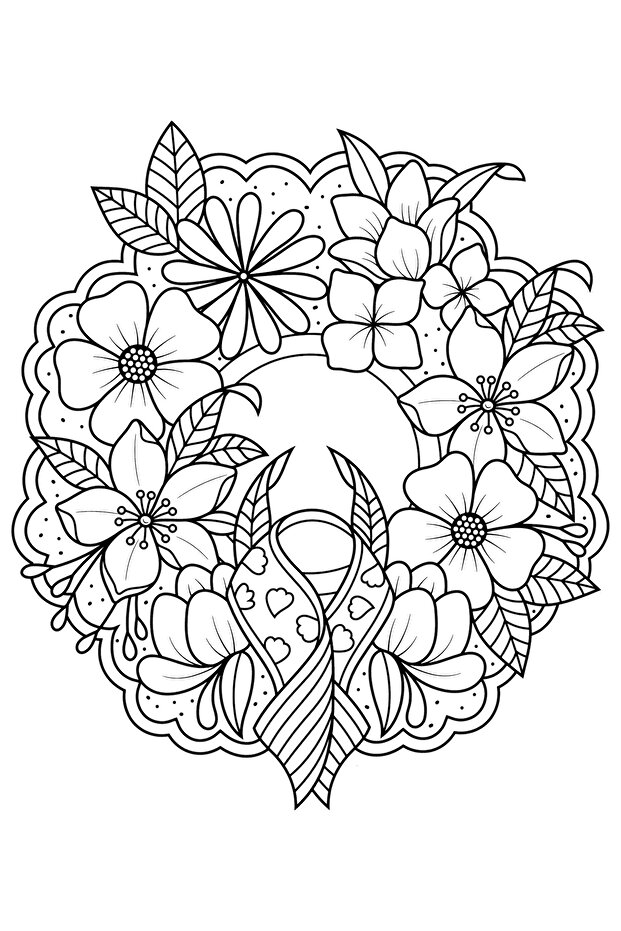 Çiçeklerle Mandala - 5