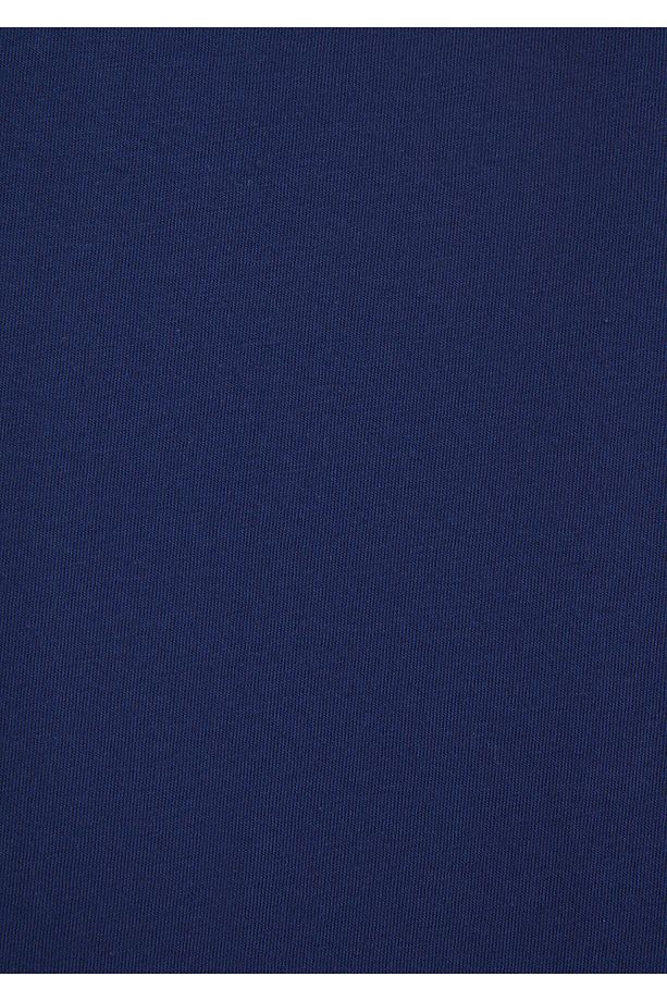 Logo Baskılı Lacivert Tişört Oversize / Geniş Kesim 1600843-70722 - 8