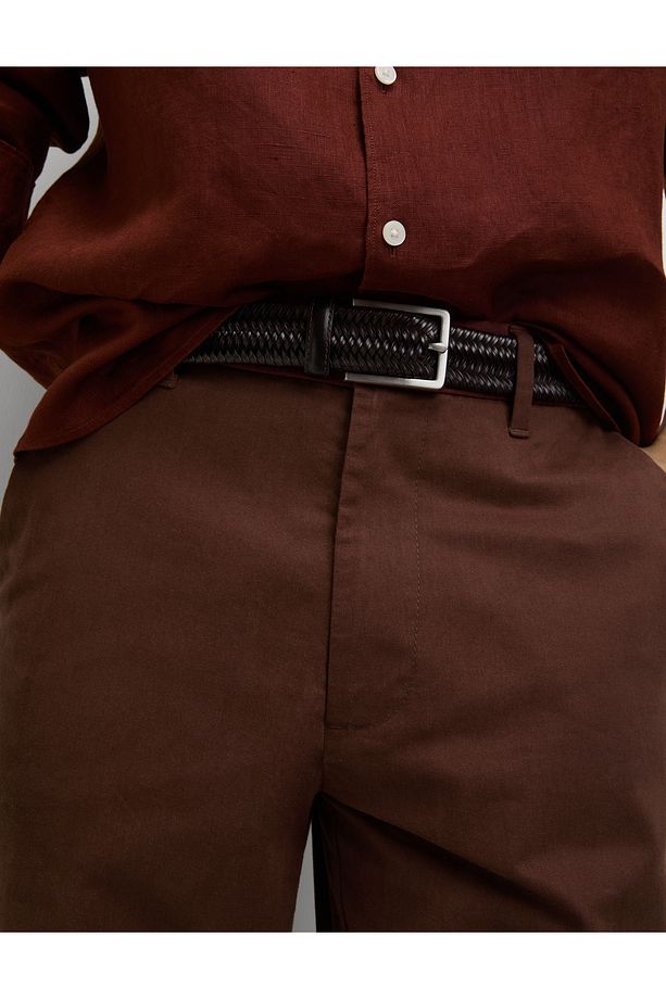 Regular Fit Streç Chino Şort - 2