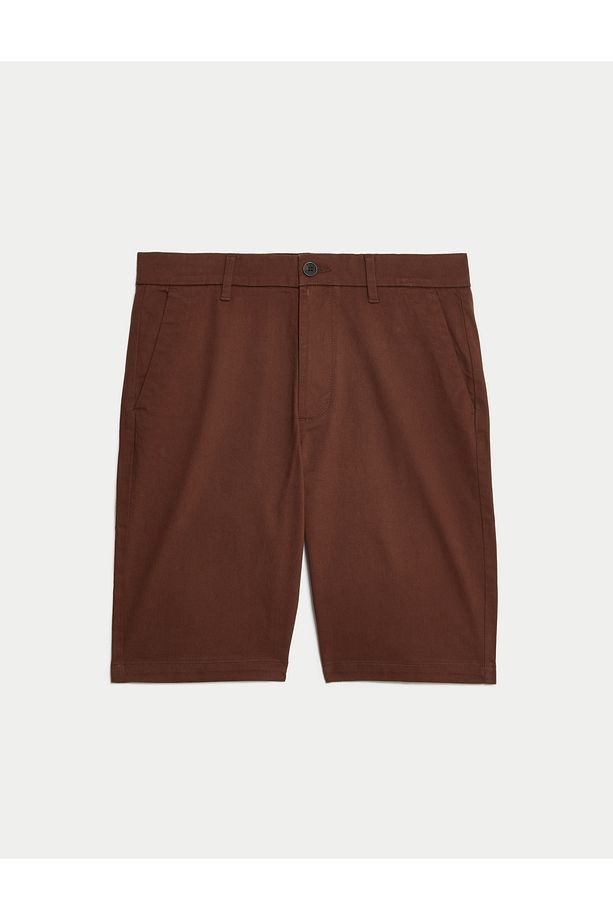 Regular Fit Streç Chino Şort - 4