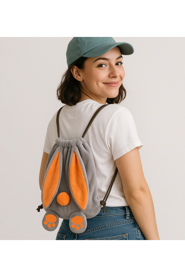 Pabtex Plush Rabbit Detailed Children's Backpack Ear and Paw Model
