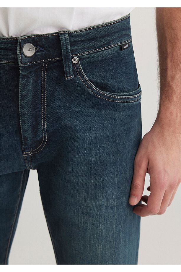 Marcus Premium Puslu Koyu Jean Pantolon 0035128946 - 5