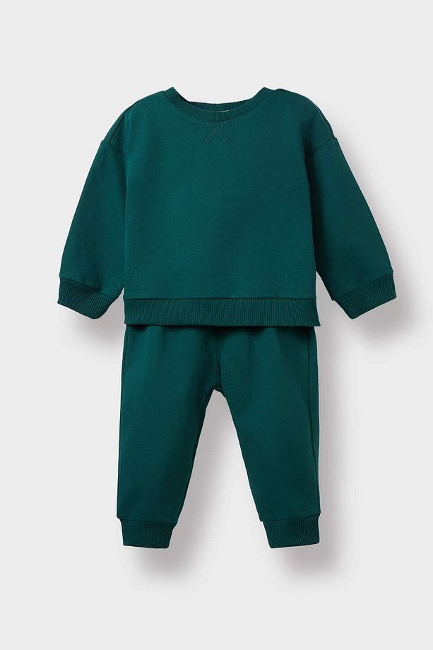 Erkek Bebek 2'li Takım Basic Düz Sweatshirt Eşofman Altı E8430A525AU - 1